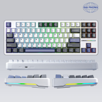 AULA F87 BÀN PHÍM CƠ GAMING CÓ DÂY (Phiên bản đen + trắng + xanh dương/Grey Wood V4 switch)
