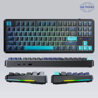 AULA F87/ F87 PRO BÀN PHÍM CƠ GAMING 3 MODE (Phiên bản Xanh đậm+đen+xanh cổ vịt/ Greywood V4 switch)