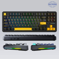 AULA F87 BÀN PHÍM CƠ GAMING 3 MODE (Phiên bản Đen+Xanh đậm+Cam/ Greywood V3 Switch)